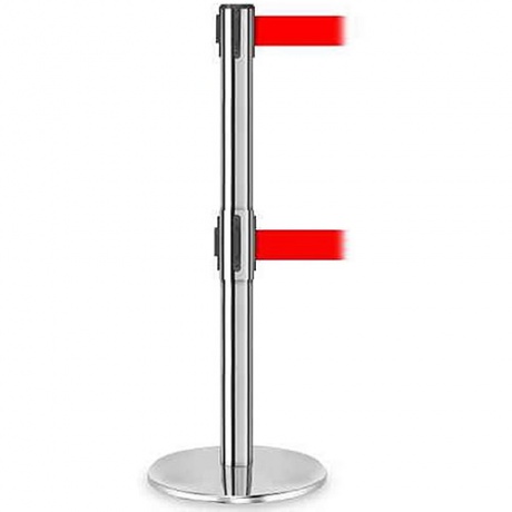 QueuePro Twin Retractable Belt Barrier Post- 3.4 / 4.9 Metres